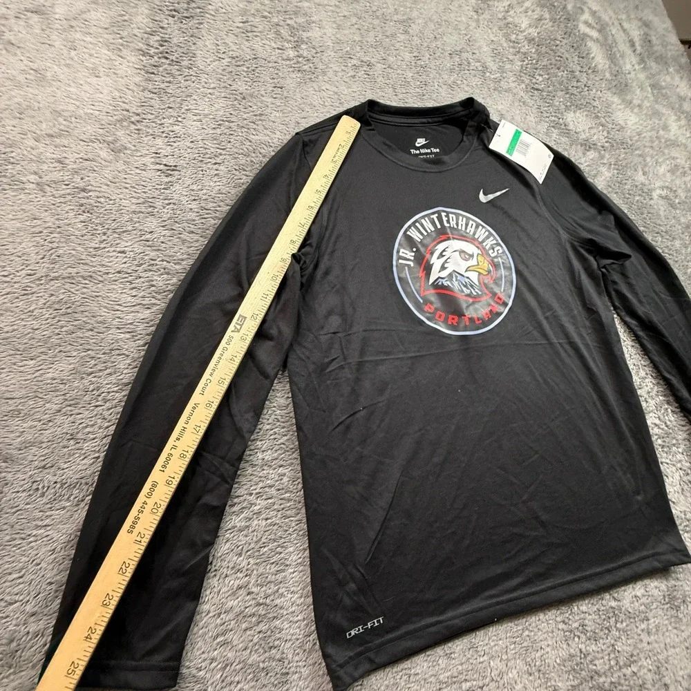 Nike Long Sleeve Shirt Boys XL Black NWT Portland Jr Winterhawks Dri-FIT 840177